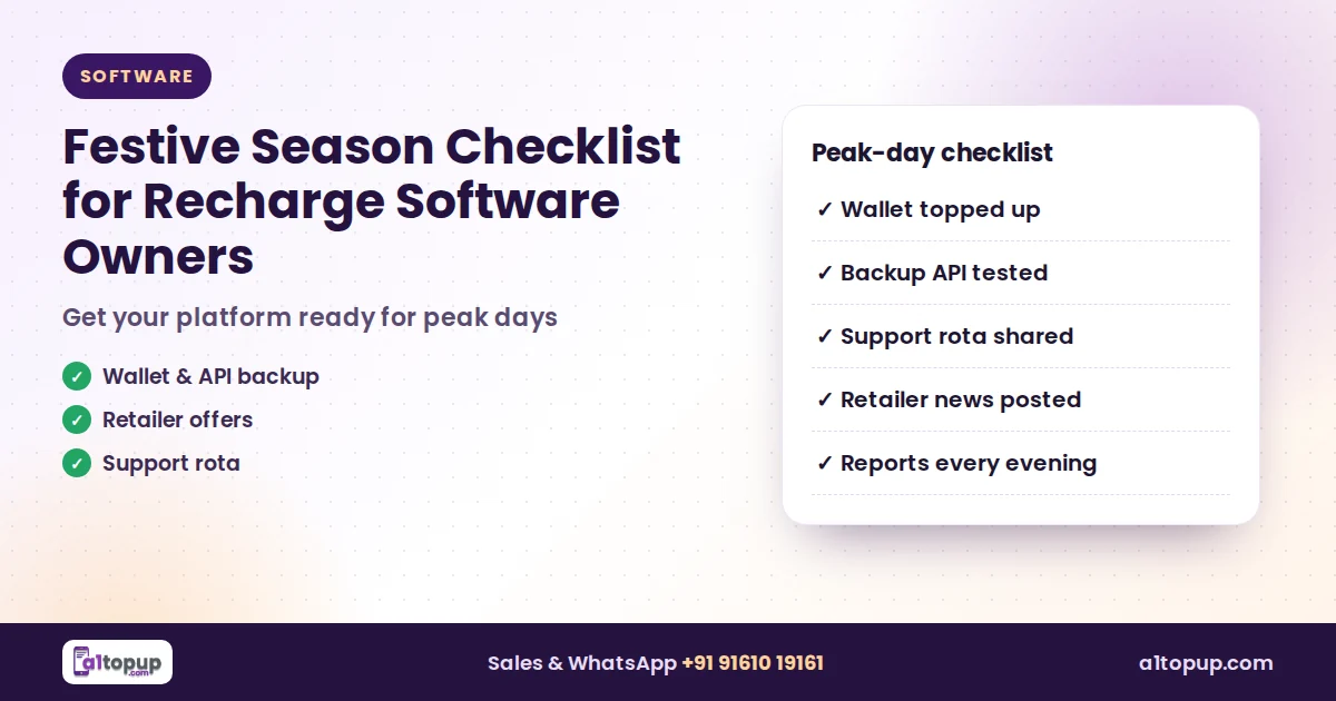 Festive Season Checklist for Recharge Software Owners
