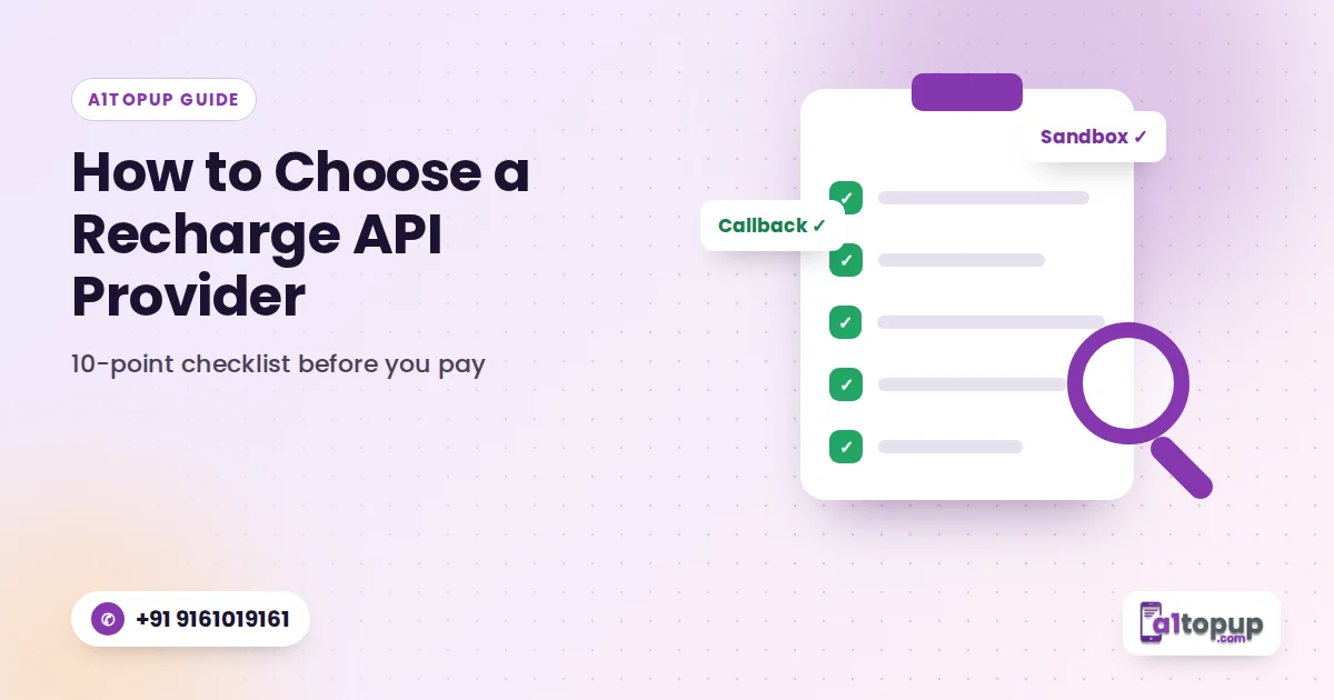 Checklist for choosing a recharge API provider