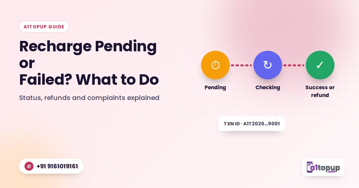 Recharge pending or failed and money deducted