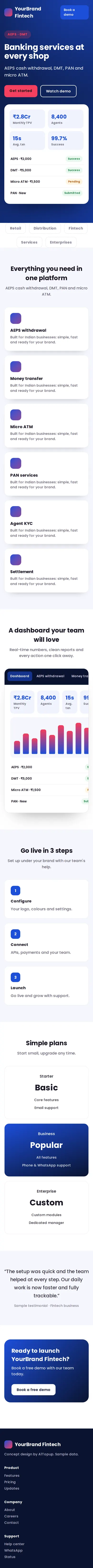 AEPS & Money Transfer Portal mobile design