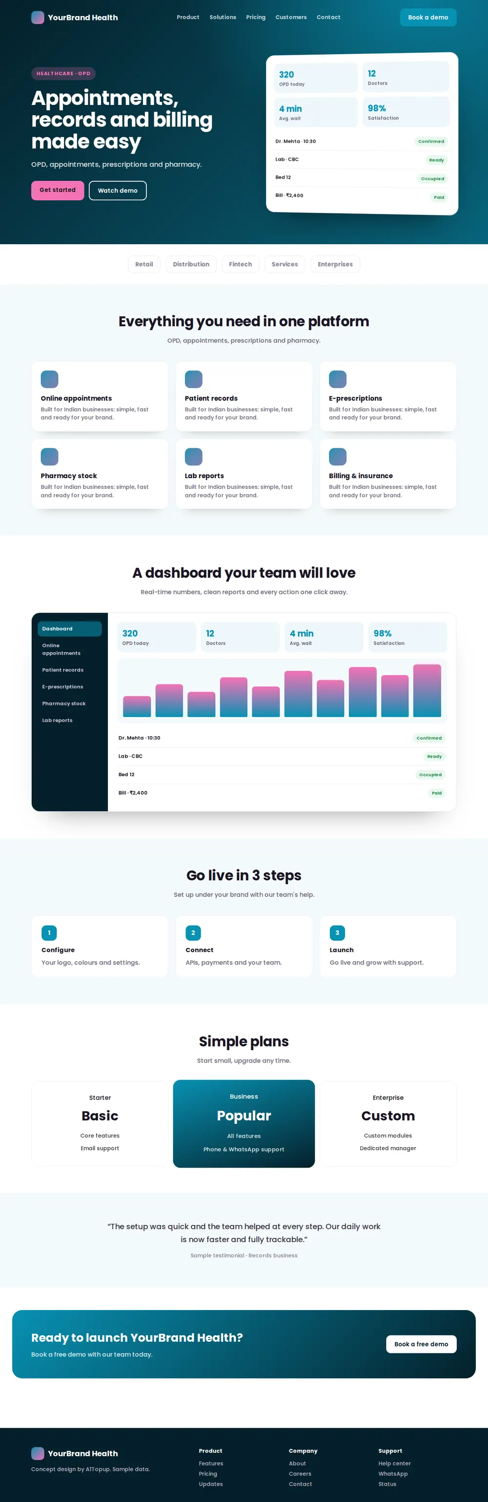 Clinic & Hospital Management desktop design