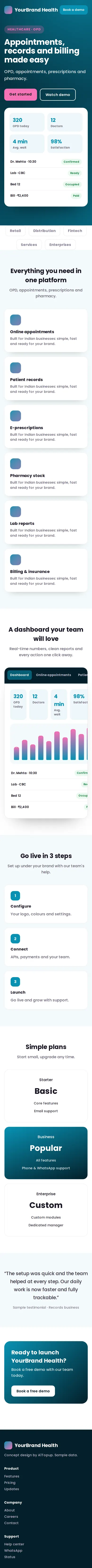 Clinic & Hospital Management mobile design