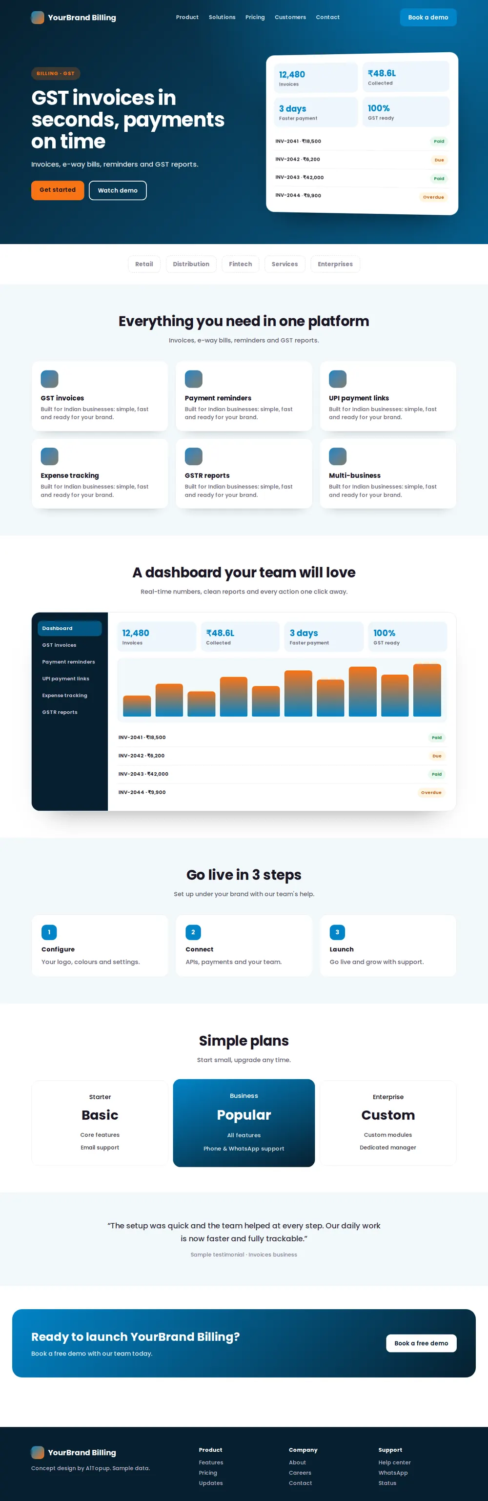 GST Billing & Invoicing desktop design