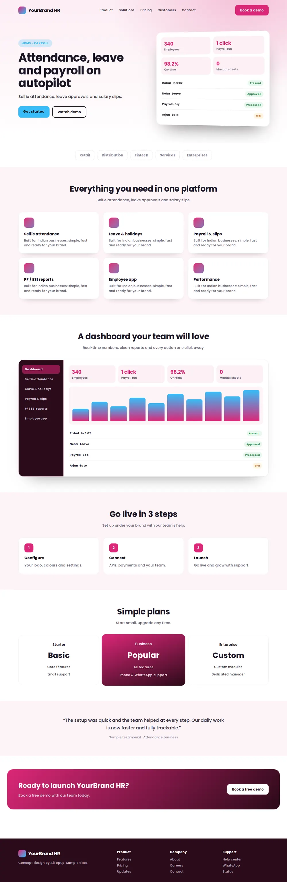 HRMS & Payroll desktop design