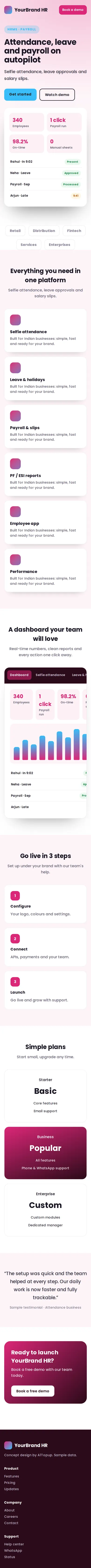 HRMS & Payroll mobile design
