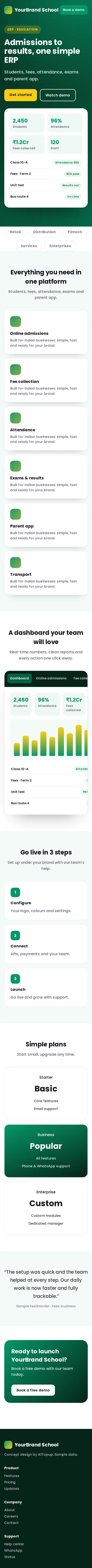 School Management ERP mobile design