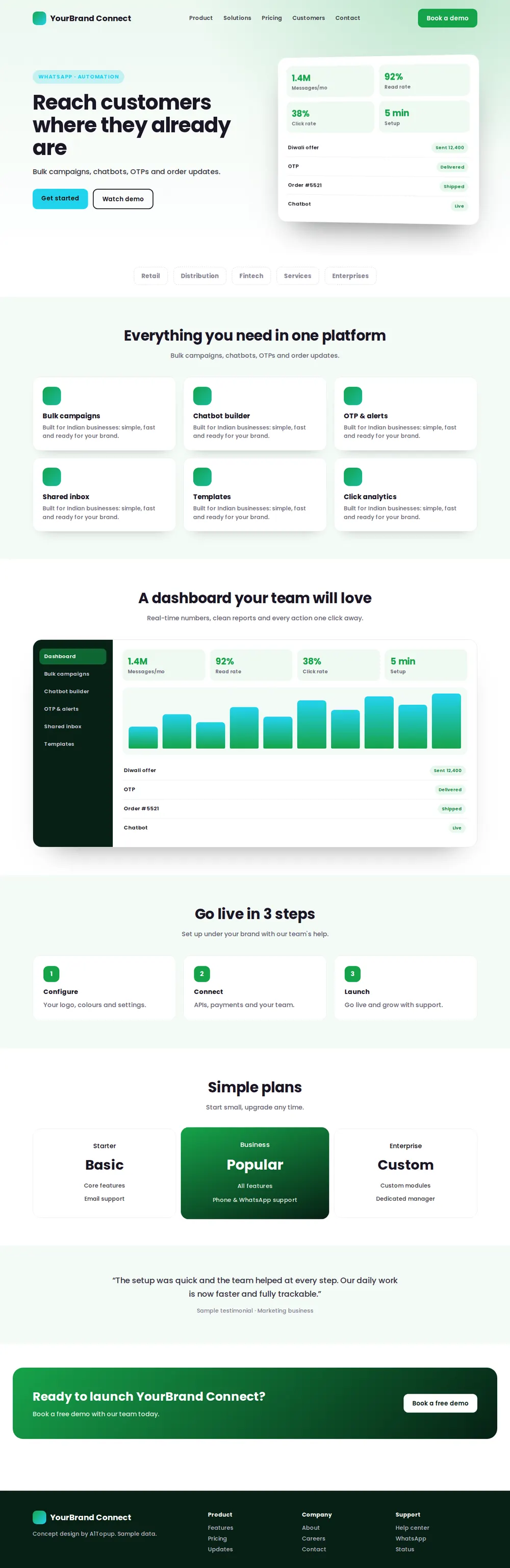 WhatsApp Marketing & Automation desktop design